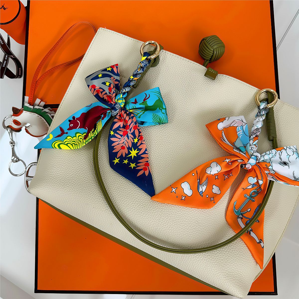Women Bags Ysl - Элегантный шелковый шарф-бант для сумки, разноцветный,