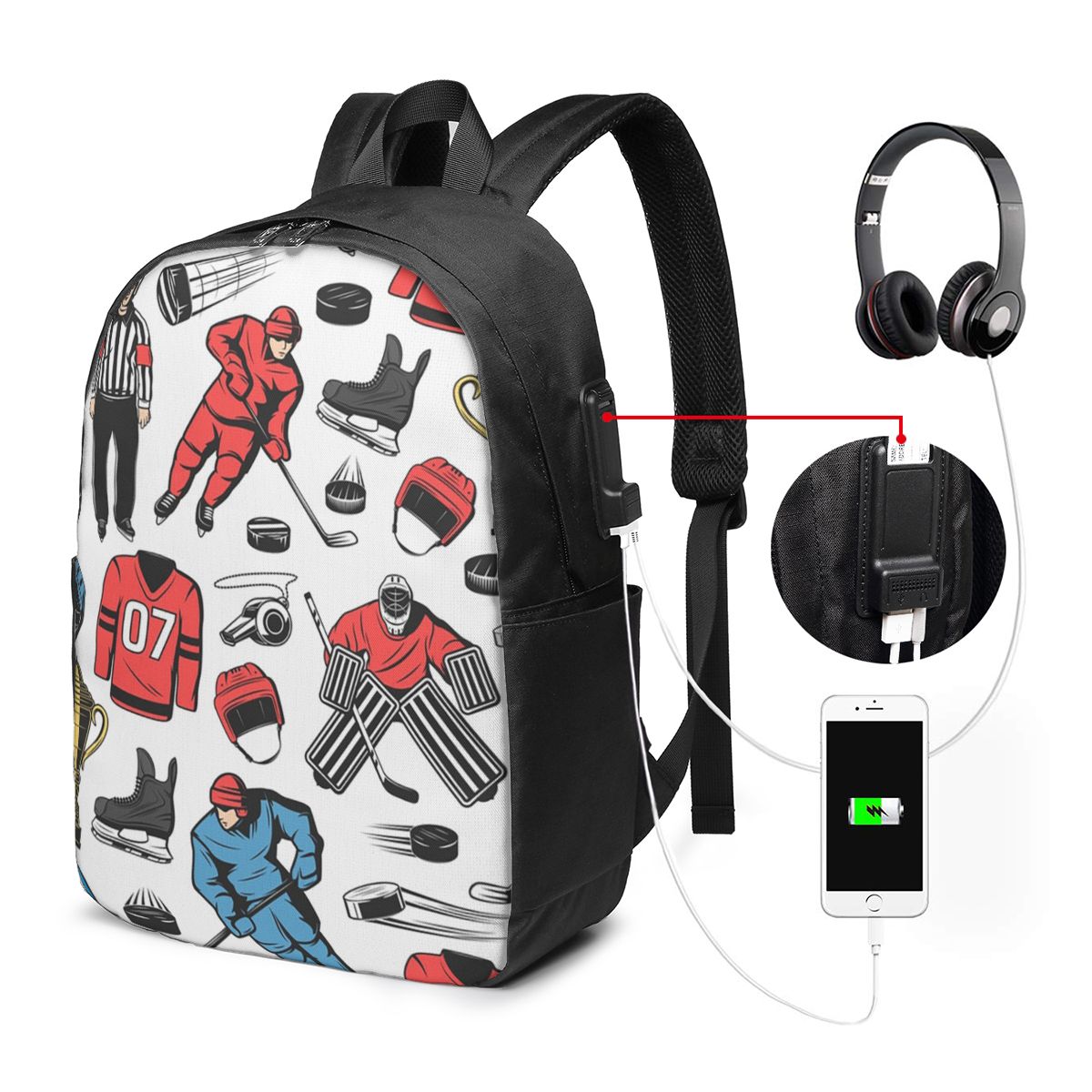 Women Bags For Laptop - Рюкзак для хоккеистов на тему хоккея
