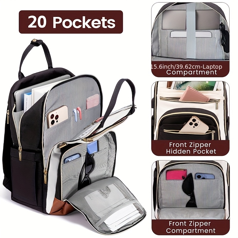 Women Bags For Laptop - Женский двухцветный рюкзак для ноутбука, водонепроницаемая