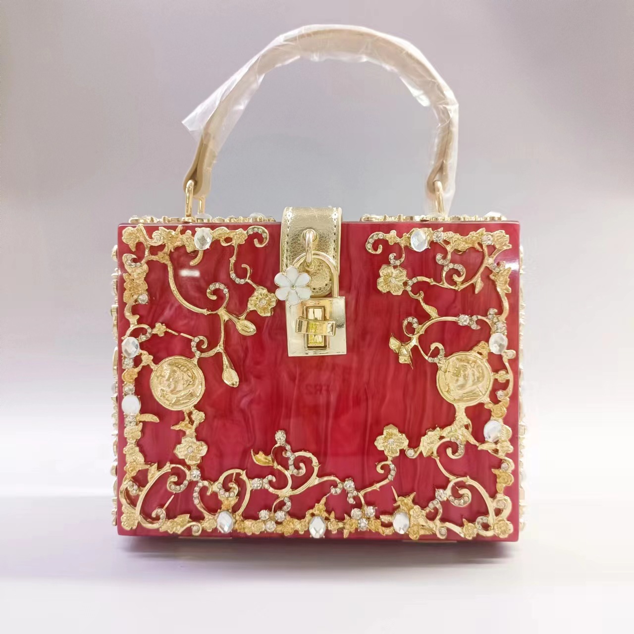 Women Bags Clearance - Акриловая сумка для ужина, полая металлическая