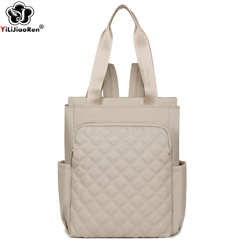 Women Bags With Laptop Compartment - Модный клетчатый рюкзак, женский водонепроницаемый нейлоновый